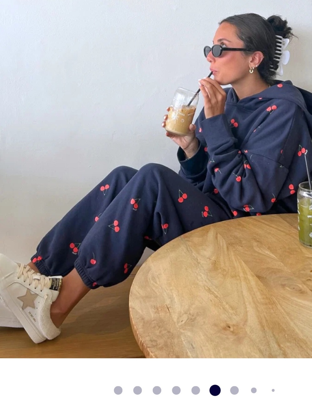 Navy Mon-Cheri -Print Joggers with Elastic Waist